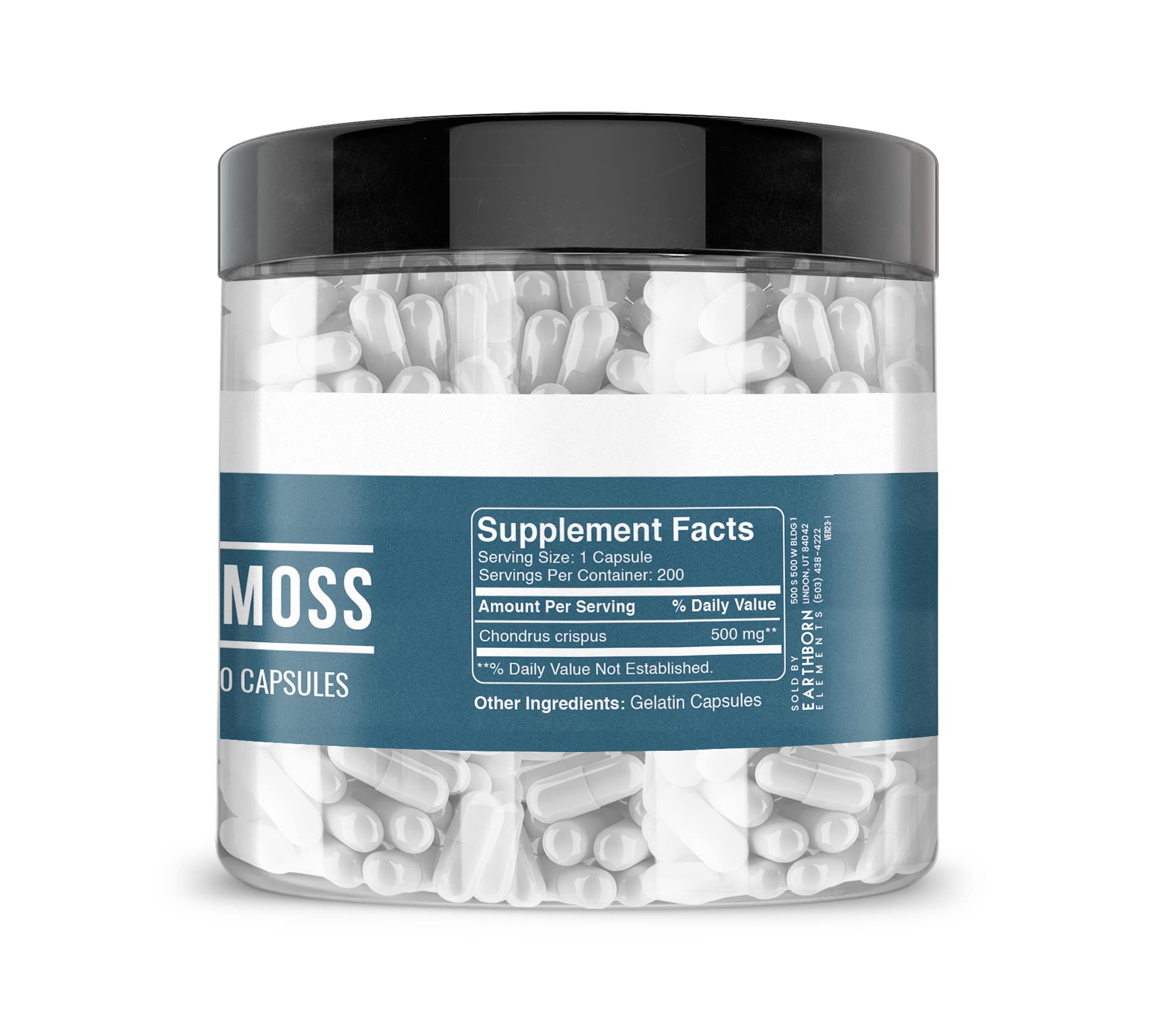 Label on Earthborn Elements Irish Sea Moss bottle