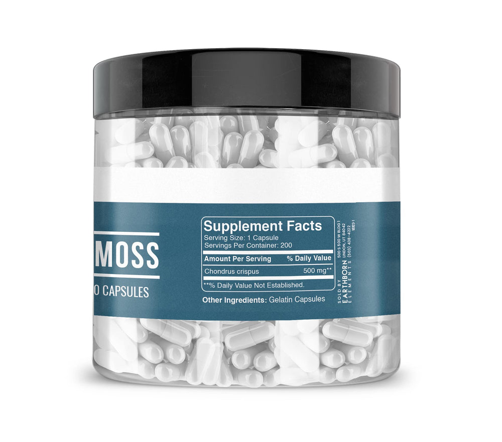 Label on Earthborn Elements Irish Sea Moss bottle