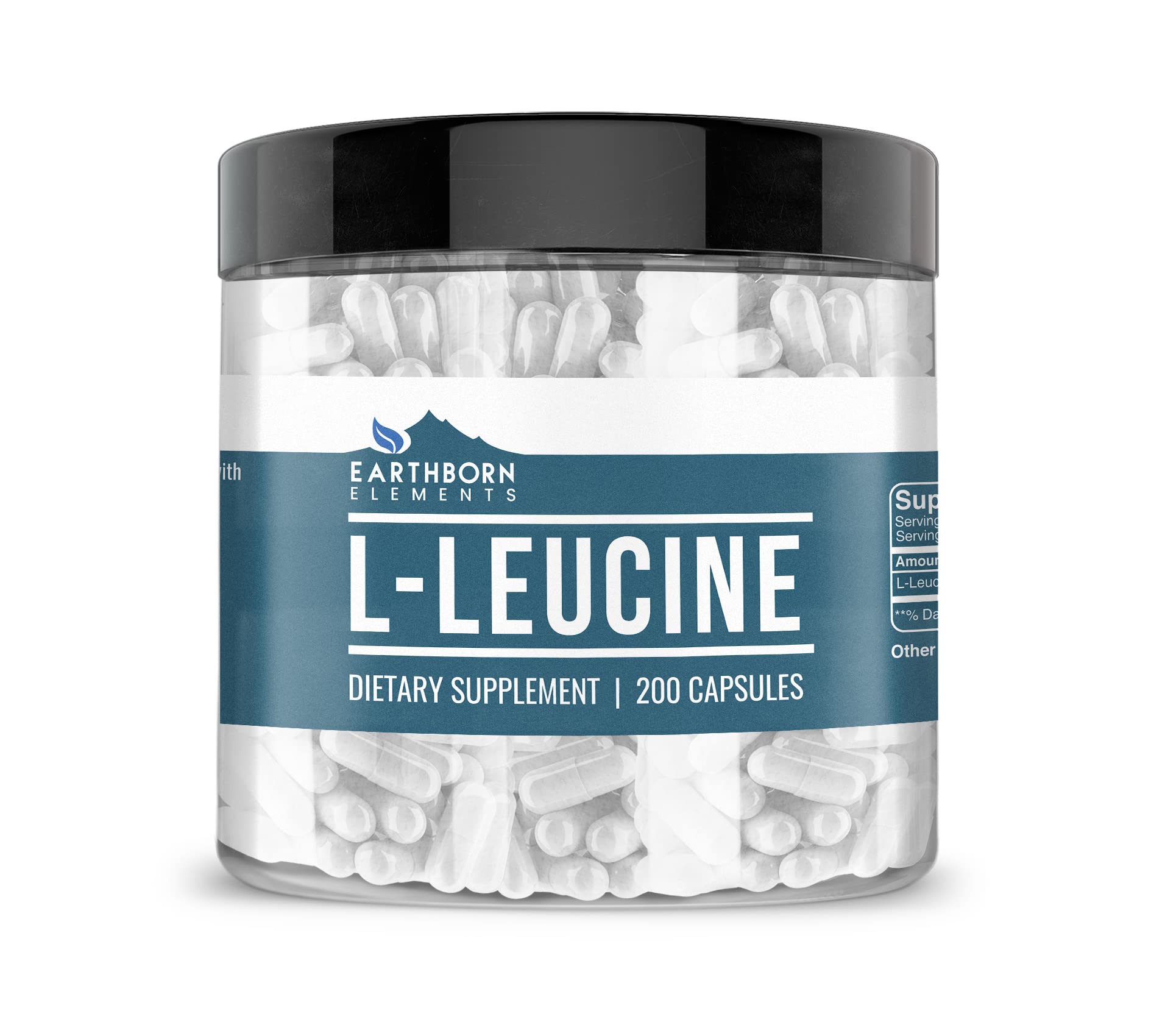Earthborn Elements L-Leucine 200 Capsules bottle front