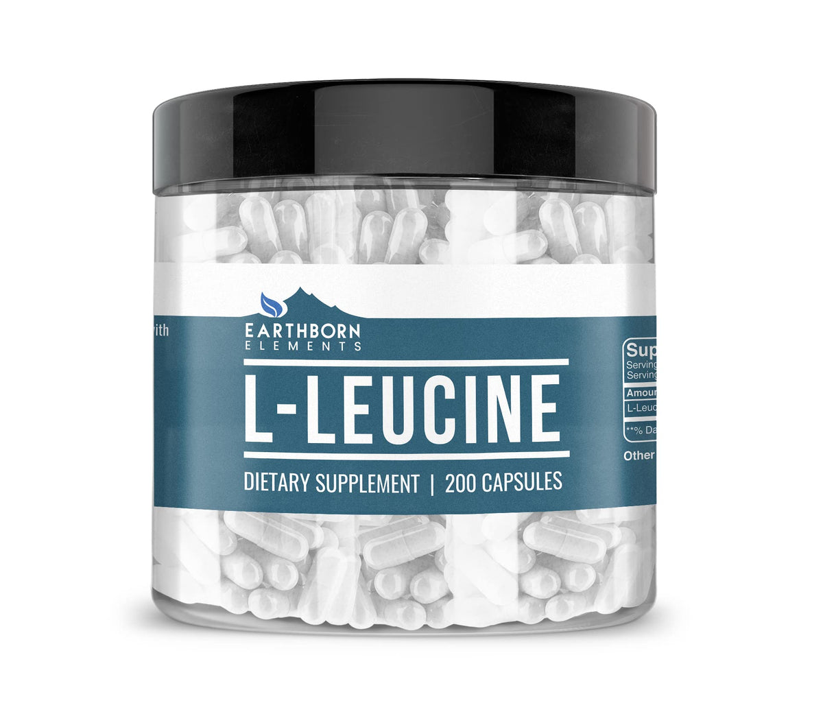 Earthborn Elements L-Leucine 200 Capsules bottle front