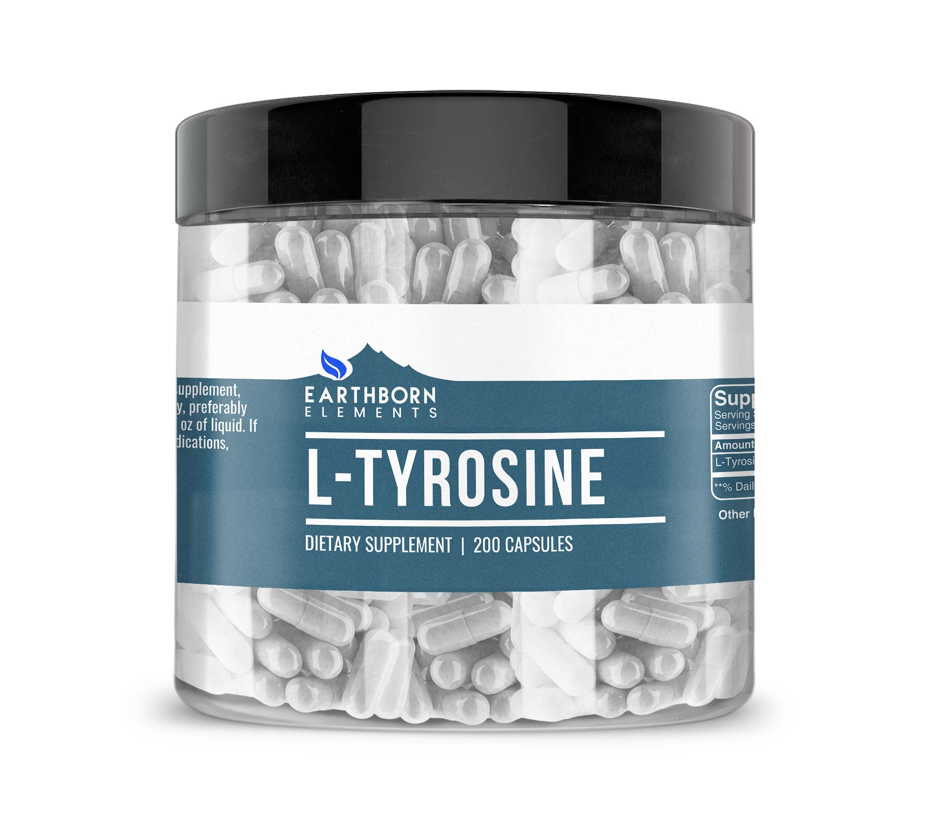 Bottle of Earthborn Elements L-Tyrosine 200 capsules