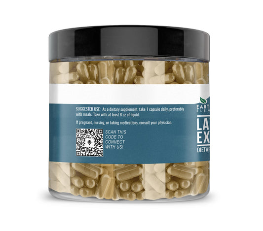Close-up of lavender extract capsules inside a clear bottle