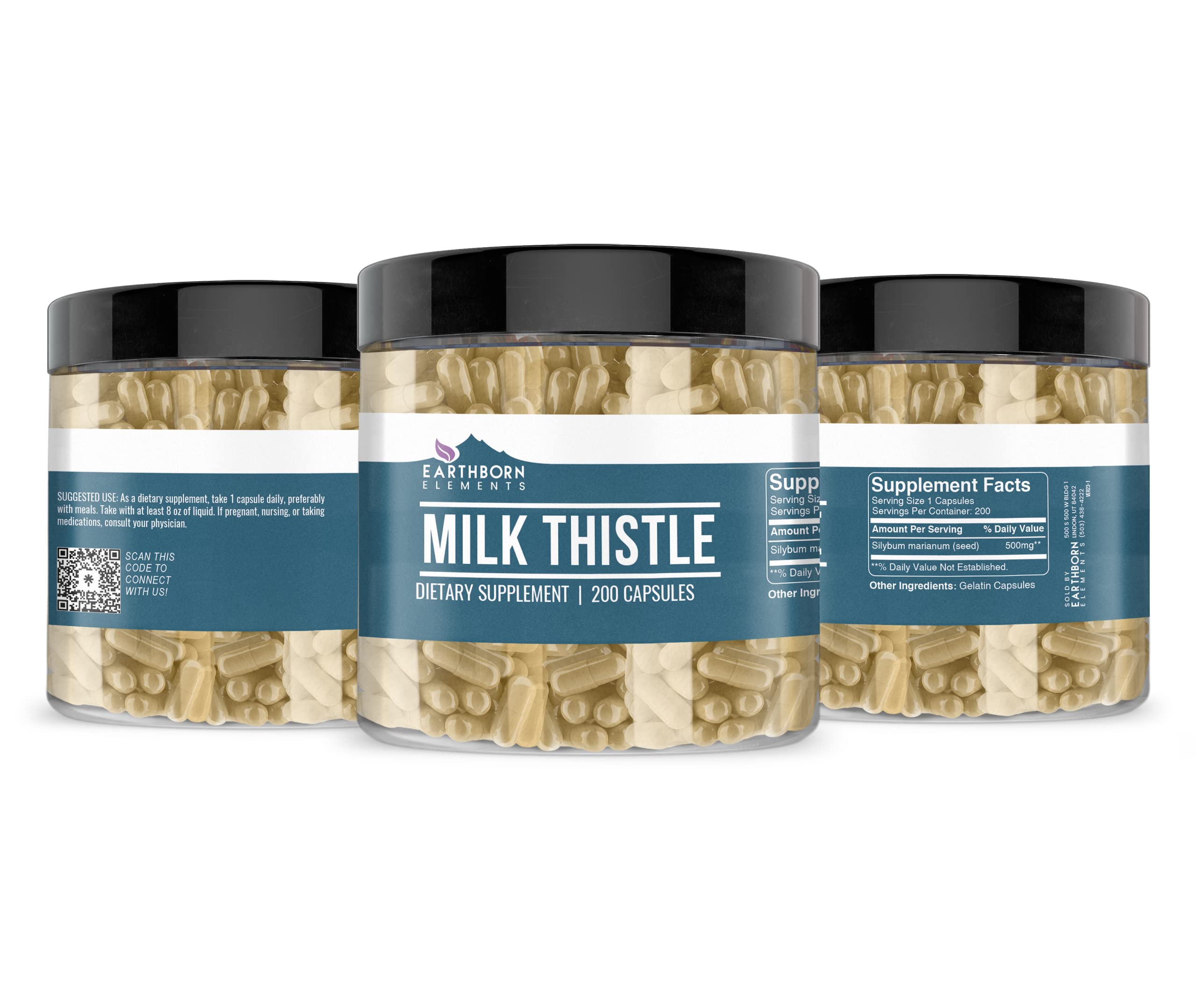 Natural color variation of Milk Thistle capsules