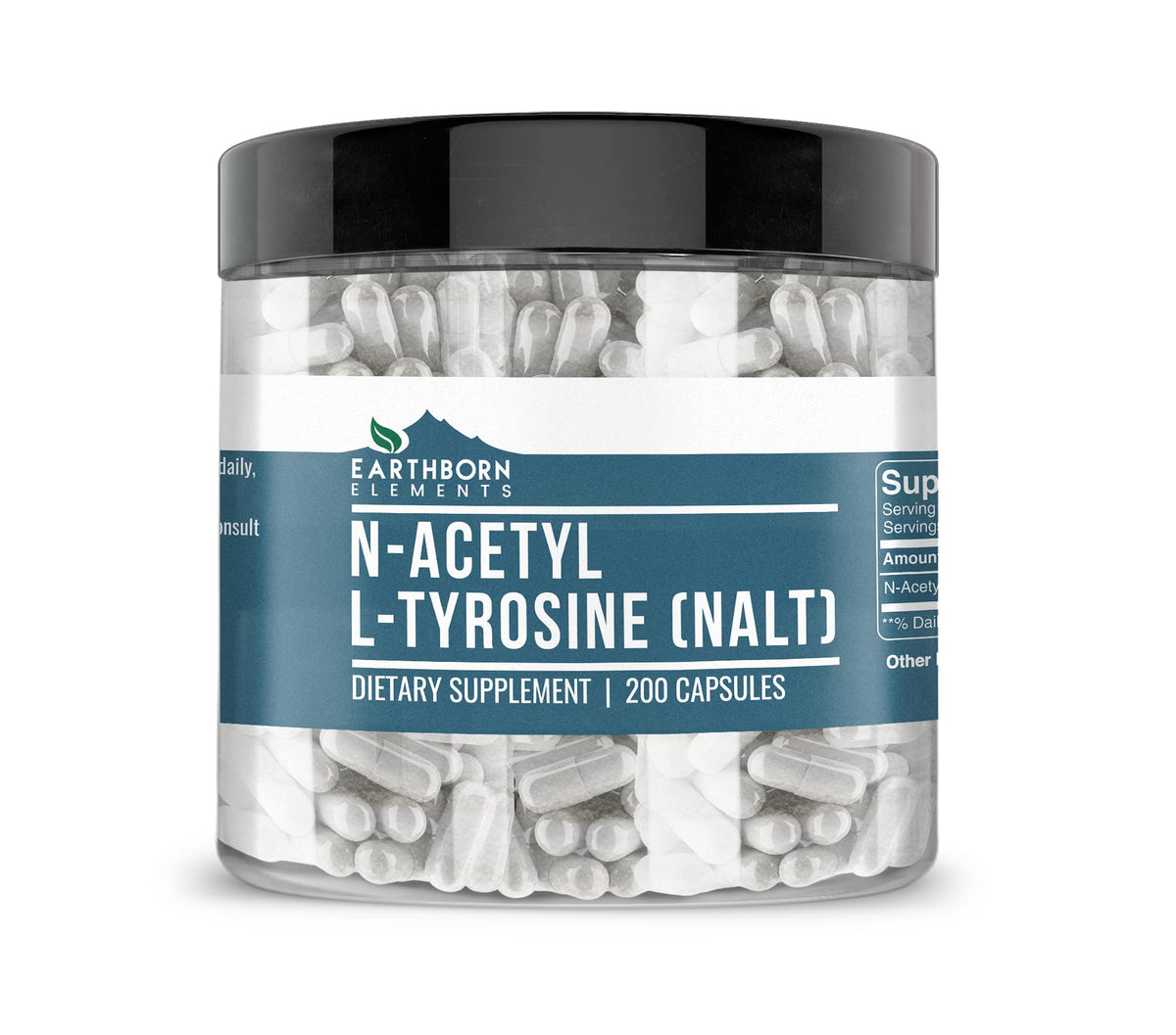 Earthborn Elements N-Acetyl L-Tyrosine bottle and label