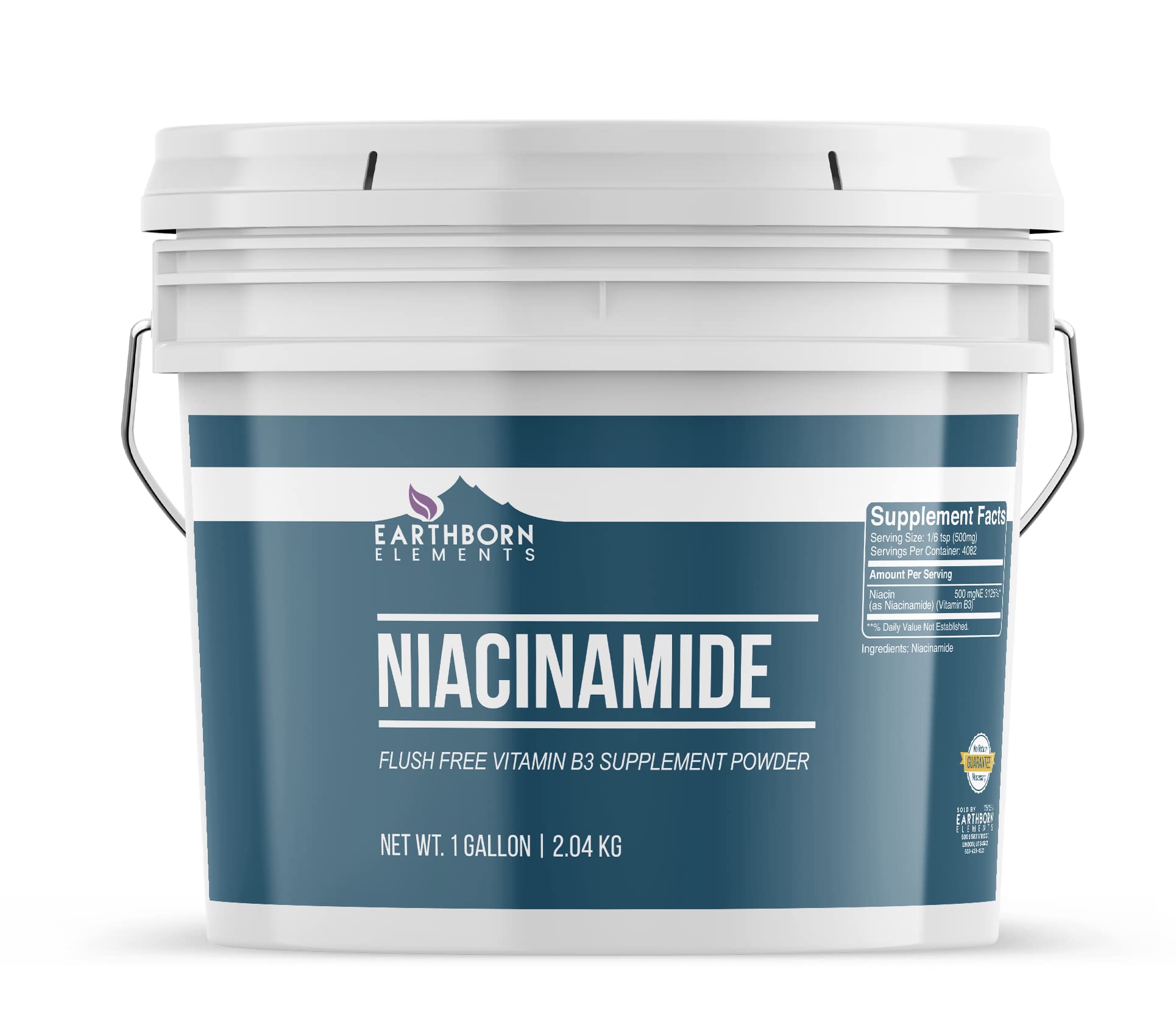 Front view of Earthborn Elements Niacinamide 1 gallon container