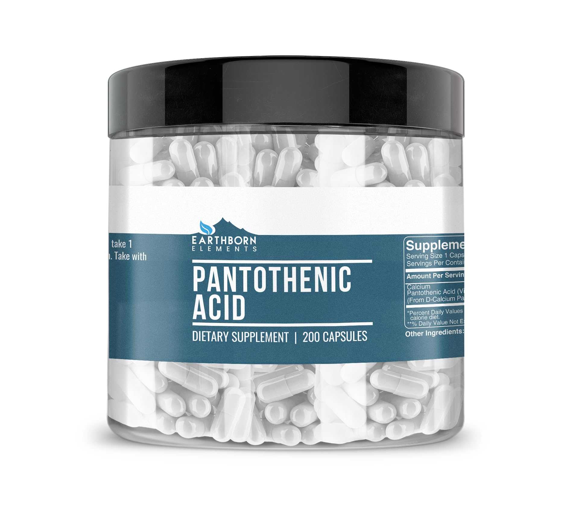 Earthborn Elements Pantothenic Acid 200 Capsules bottle - product image