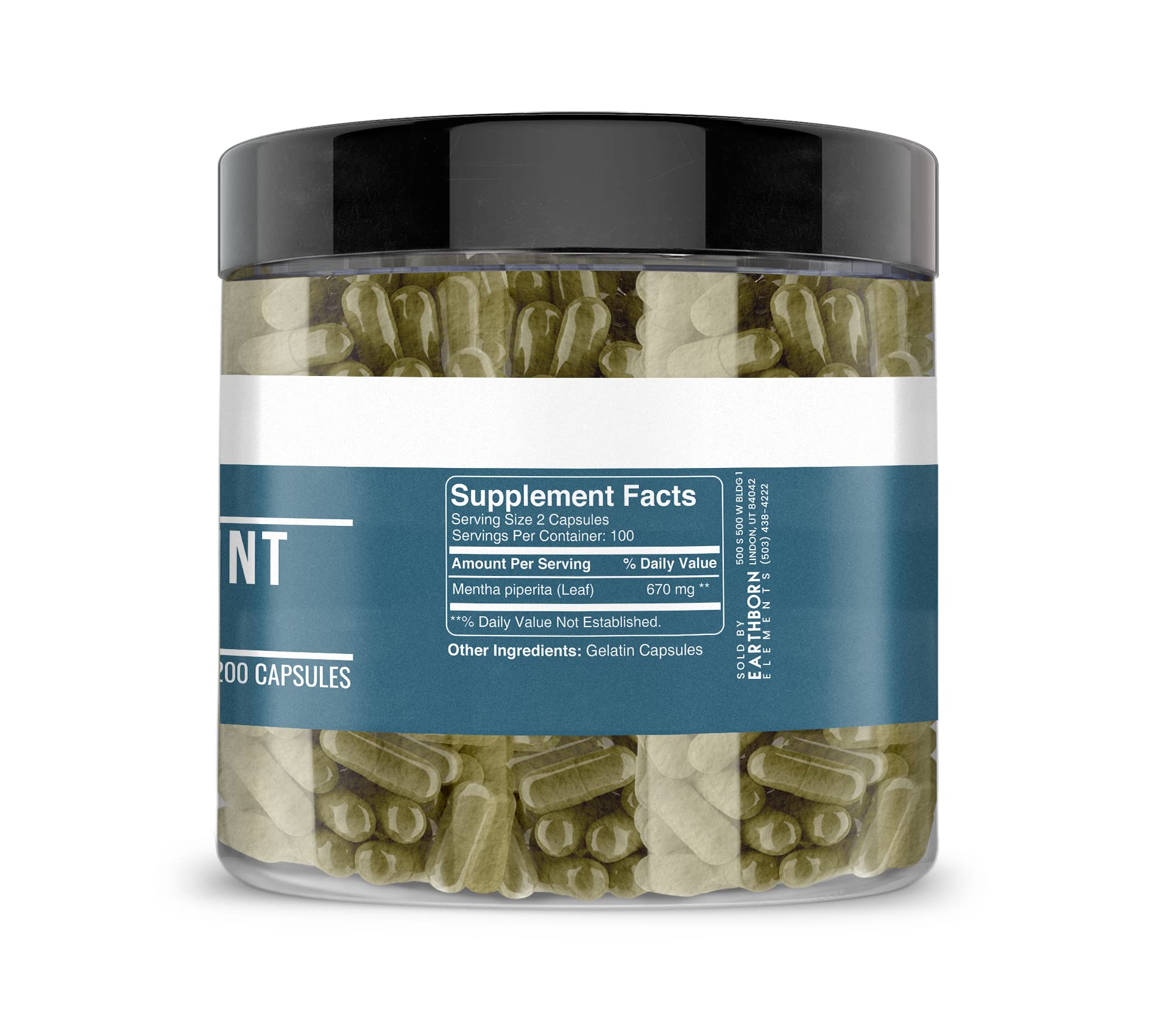Peppermint Leaf Capsules showing purity and absence of additives