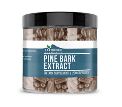 Earthborn Elements Pine Bark Extract bottle label with 200 capsules