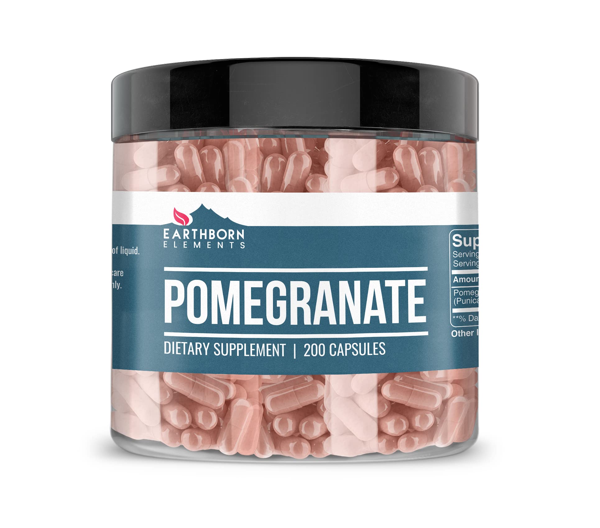 Earthborn Elements Pomegranate 200 Capsules bottle label