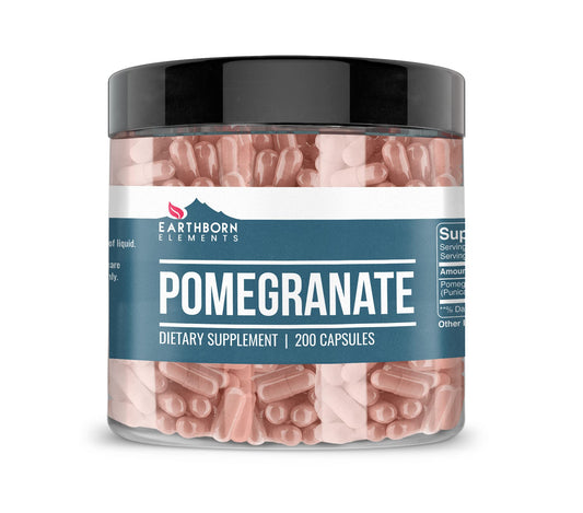 Earthborn Elements Pomegranate 200 Capsules bottle label