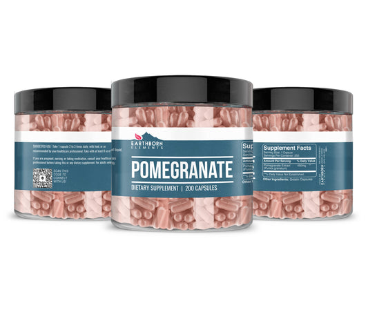 Close-up of Earthborn Elements Pomegranate capsules