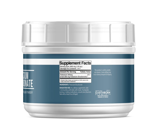 Close-up of resealable tub lid for Earthborn Elements potassium bicarbonate