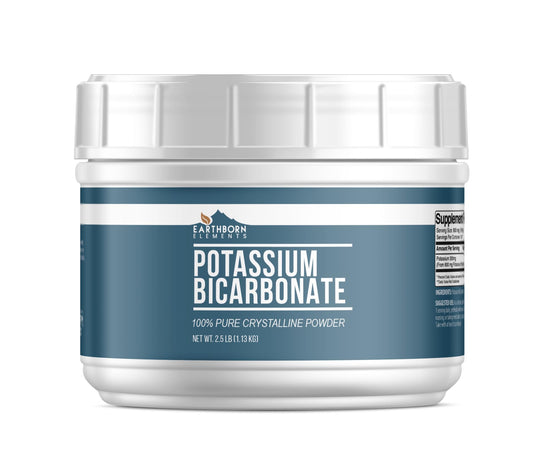 Front view of Earthborn Elements potassium bicarbonate 2.5 lb tub