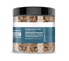 Reishi Mushroom capsules bottle close-up