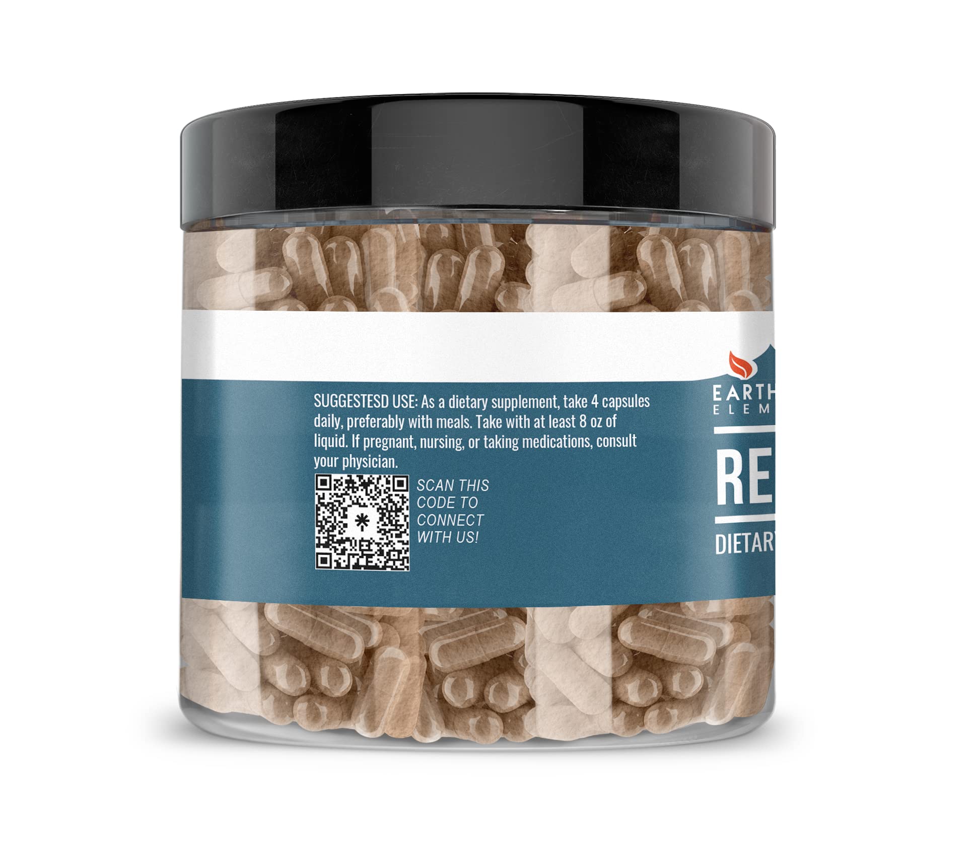 Label for Earthborn Elements Reishi Mushroom 200 capsules