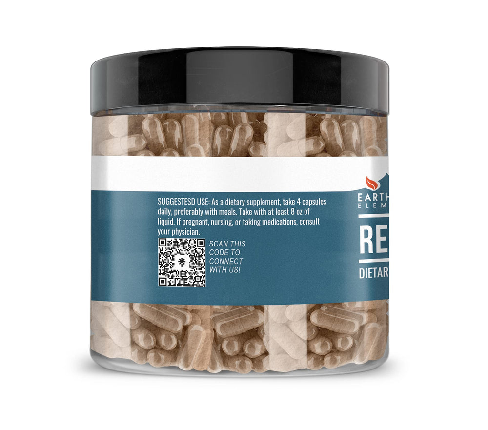 Label for Earthborn Elements Reishi Mushroom 200 capsules