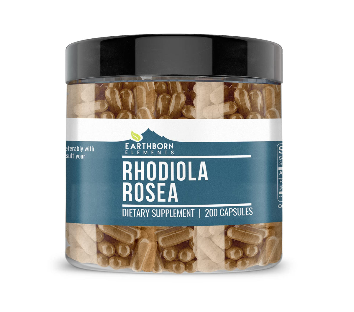 Earthborn Elements Rhodiola Rosea Root Extract bottle front view