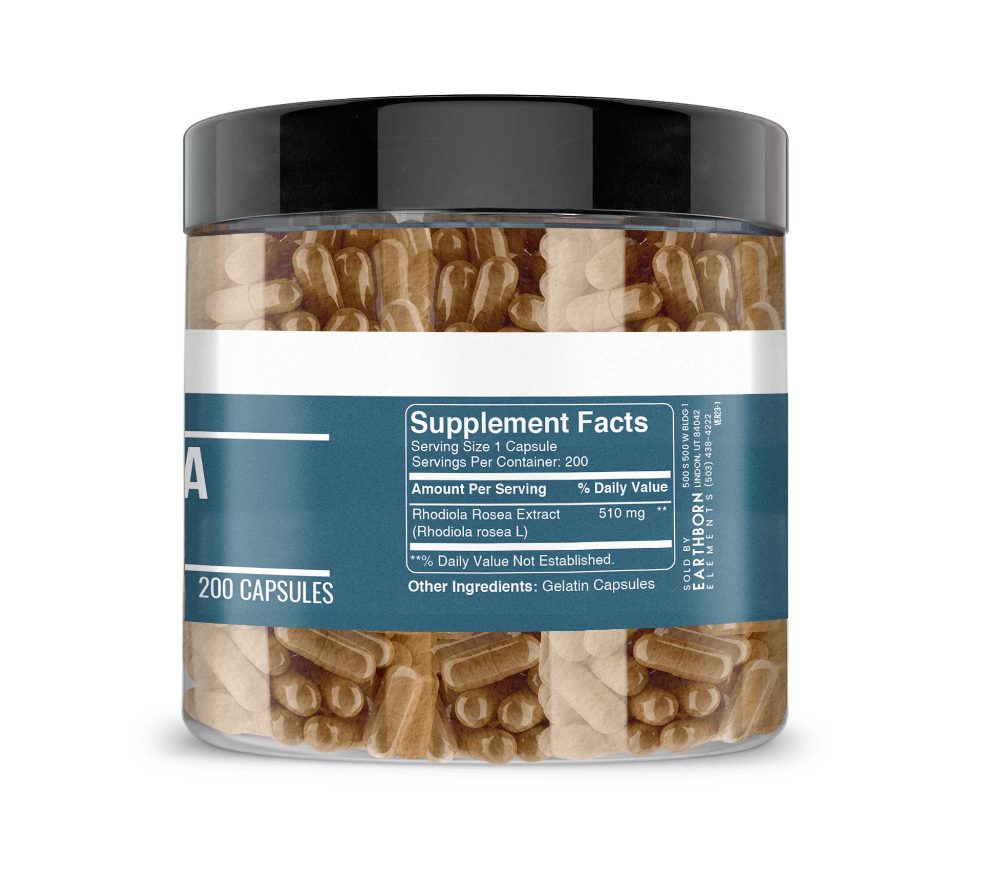 Rhodiola Rosea Root Extract label close-up