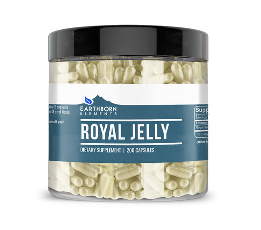Earthborn Elements Royal Jelly 200 Capsules bottle on white background