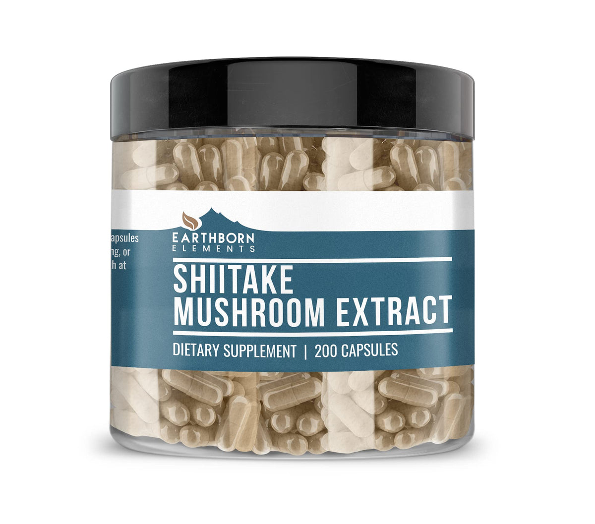 Earthborn Elements Shiitake Mushroom Extract 200 Capsules bottle front view