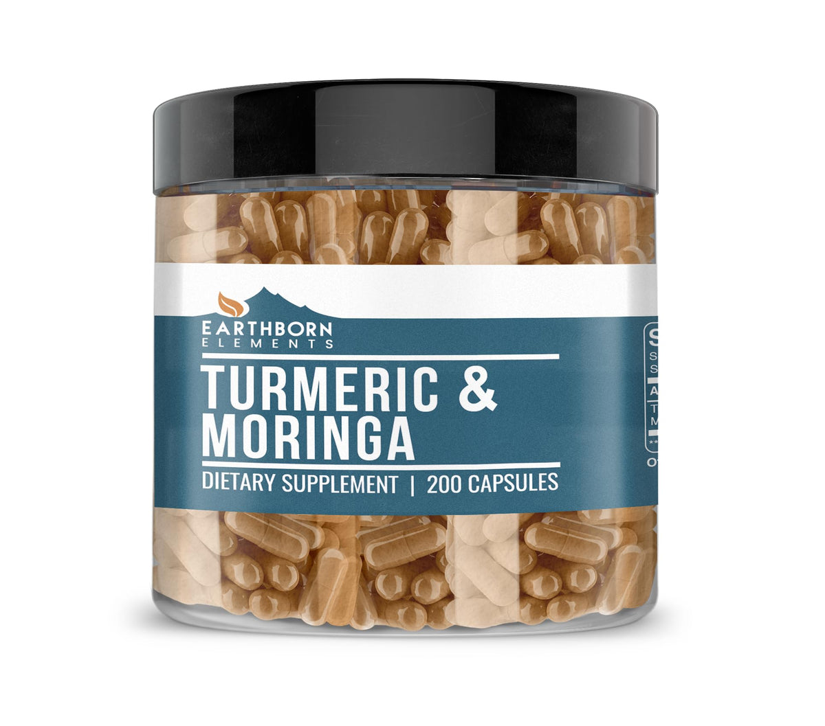 Earthborn Elements Turmeric & Moringa 200 Capsules - front view