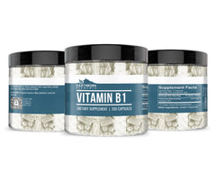 Front label of Earthborn Elements Vitamin B1 bottle