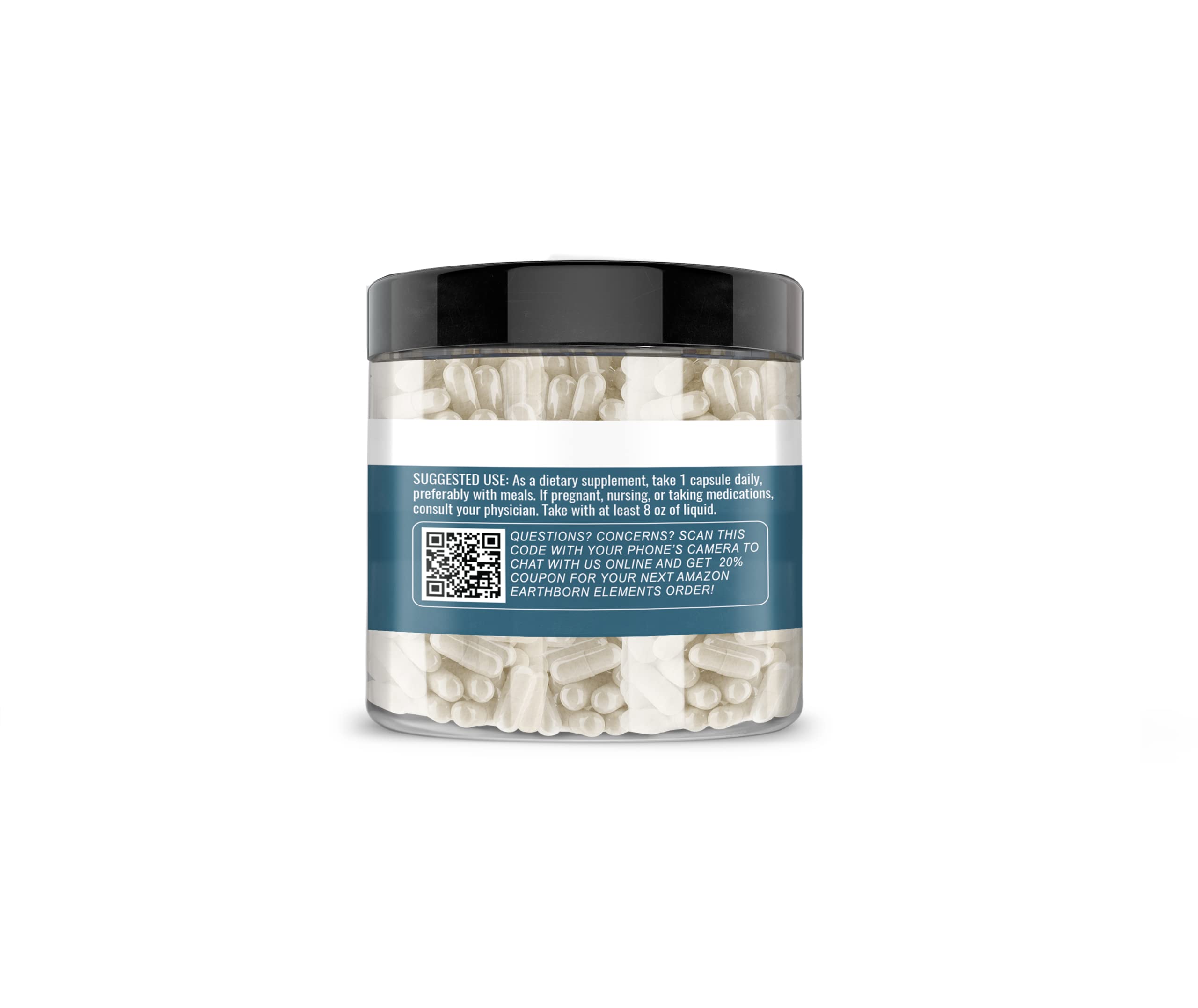 Vitamin C 200 capsules label for Earthborn Elements