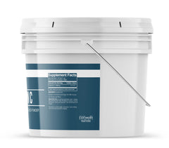 Close-up of Earthborn Elements Vitamin C powder in a bucket