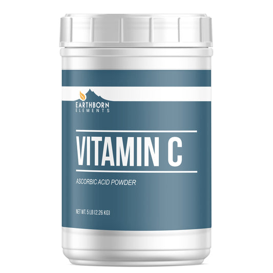 Earthborn Elements Vitamin C powder in a resealable 5 lb bucket