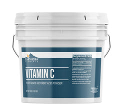 Earthborn Elements Vitamin C powder in a resealable bucket for easy DIY skincare.