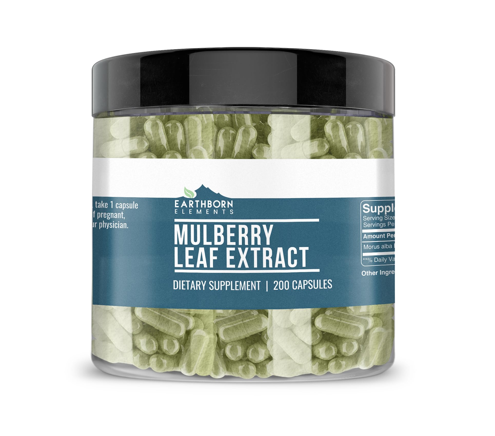 Product bottle of Earthborn Elements White Mulberry Leaf Extract 200 capsules