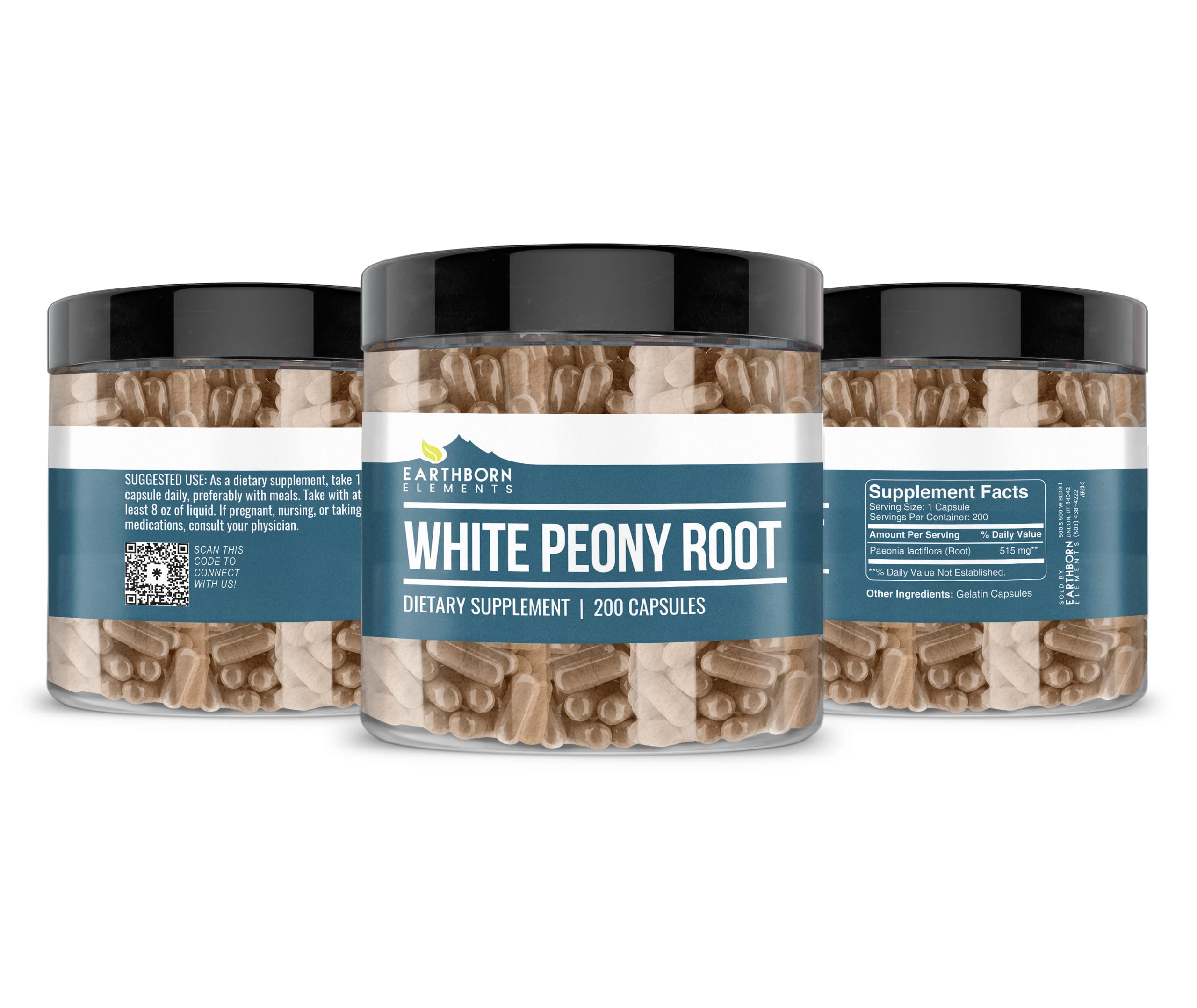 Capsules encapsulated in USA for Earthborn Elements White Peony Root