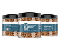 Packaging showing USA encapsulation for Earthborn Elements Wild Cherry Bark