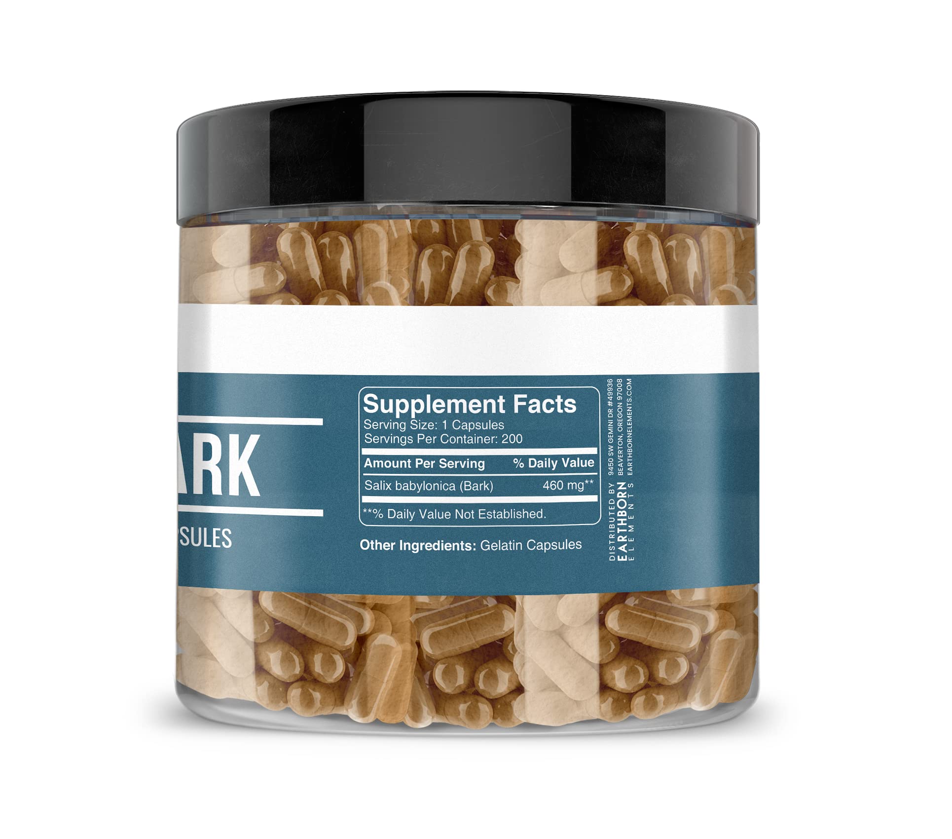 Back of bottle showing ingredients and supplement facts