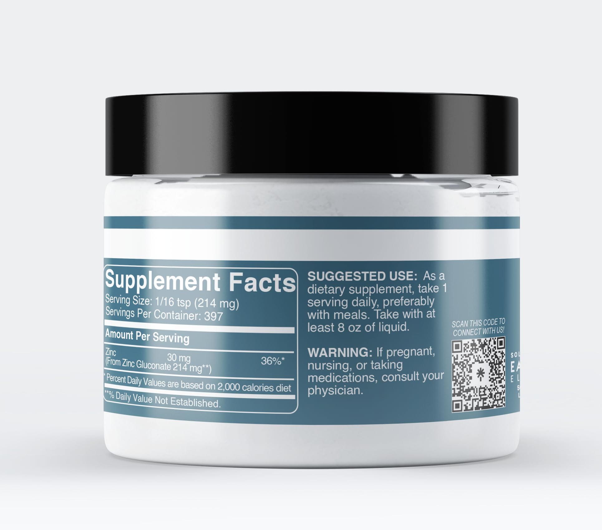 Close-up of zinc gluconate powder crystals