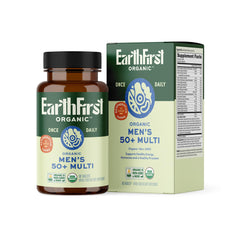 EarthFirst Organic Once Daily Multivitamin for Men 50+ bottle front