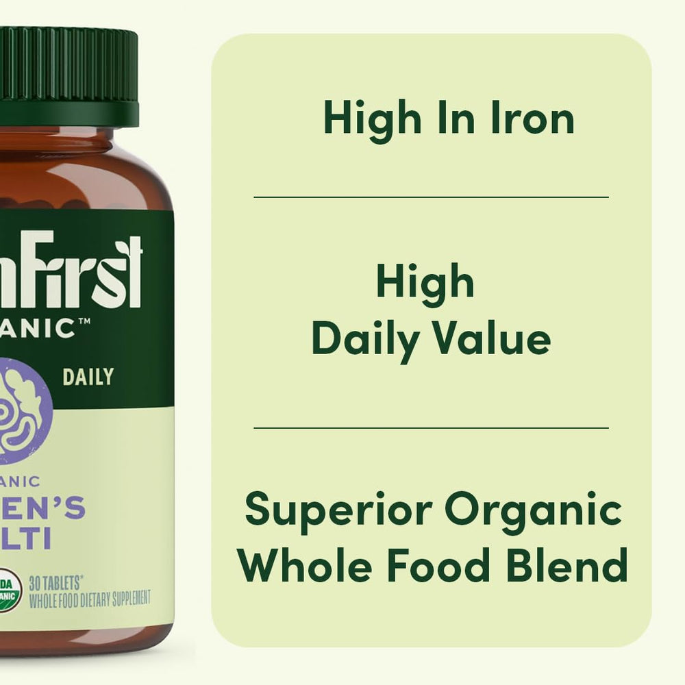 Product packaging featuring EarthFirst Organic Women's Multi