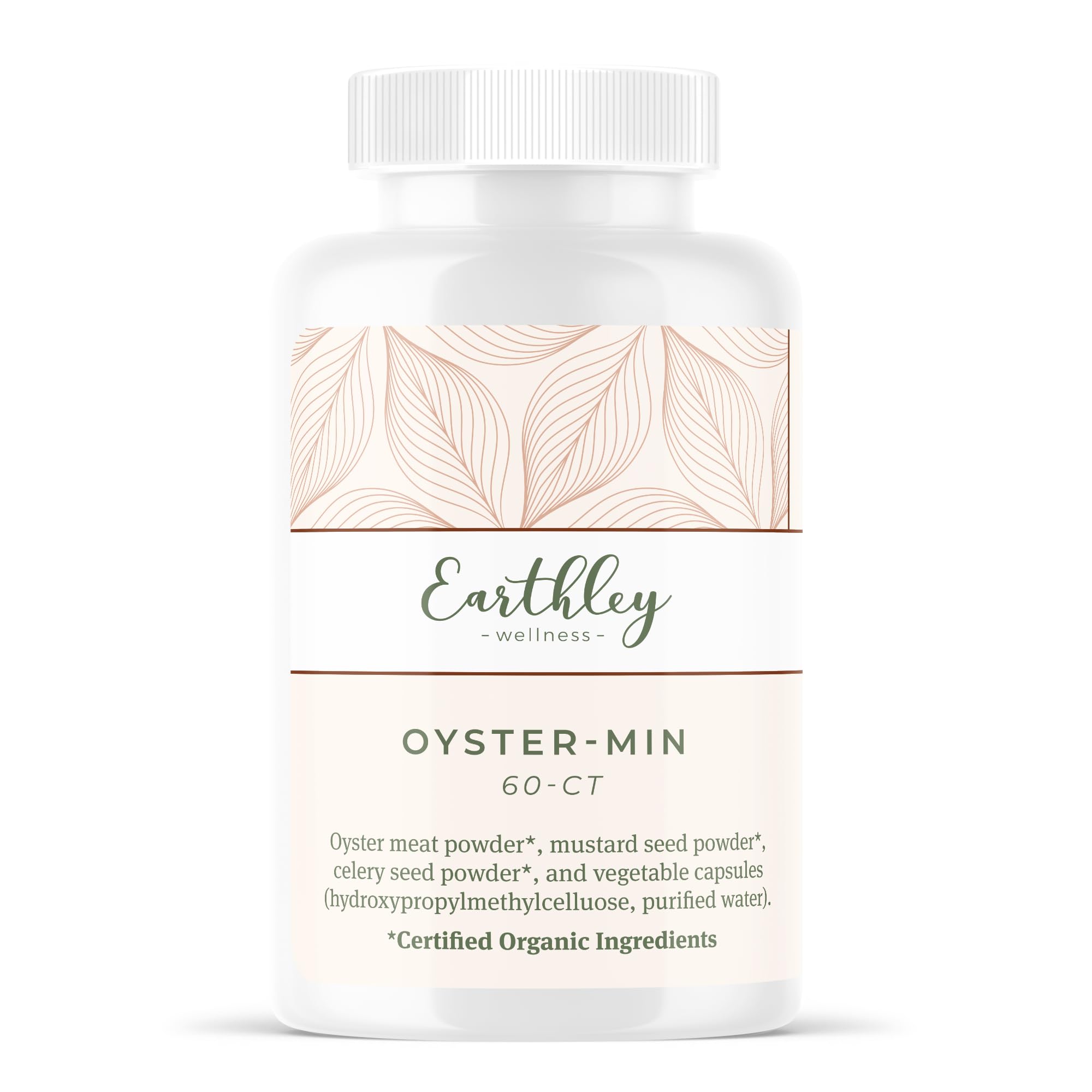 Bottle and label of Earthley Oyster-Min Capsules