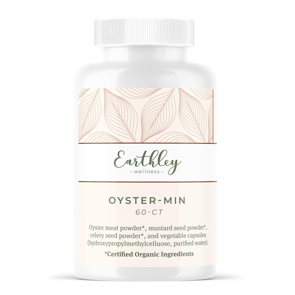 Bottle and label of Earthley Oyster-Min Capsules