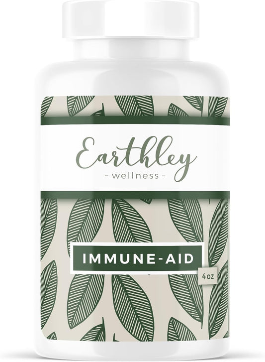 Front view of Earthley Wellness Immune-Aid Vitamin C Powder 8 oz packaging