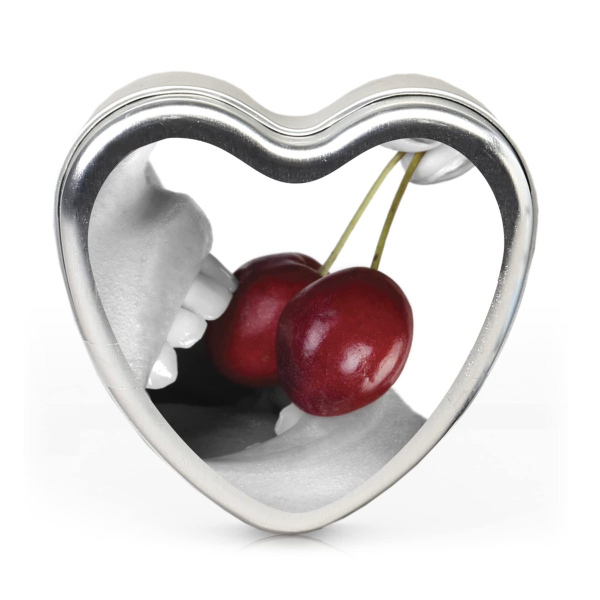 Earthly Body Edible Massage Candle Cherry 4 oz heart-shaped