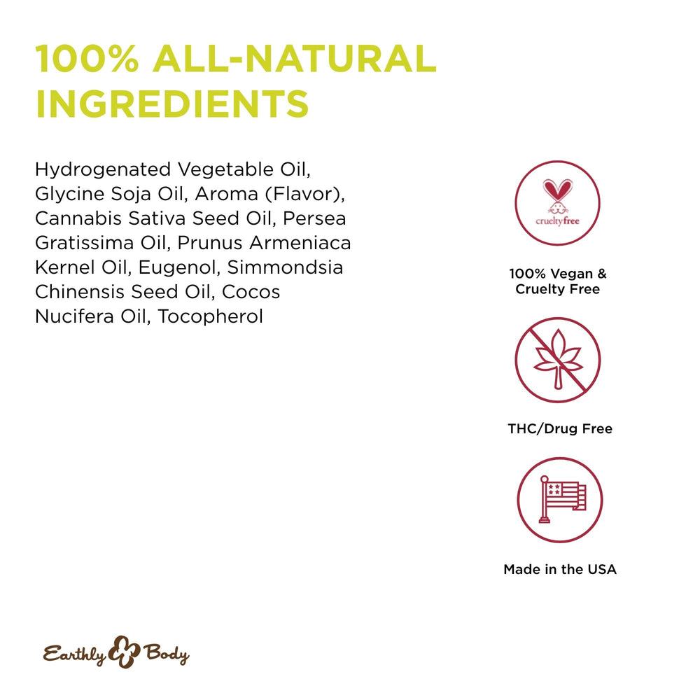 Earthly Body vanilla candle used as lotion during skincare ritual.