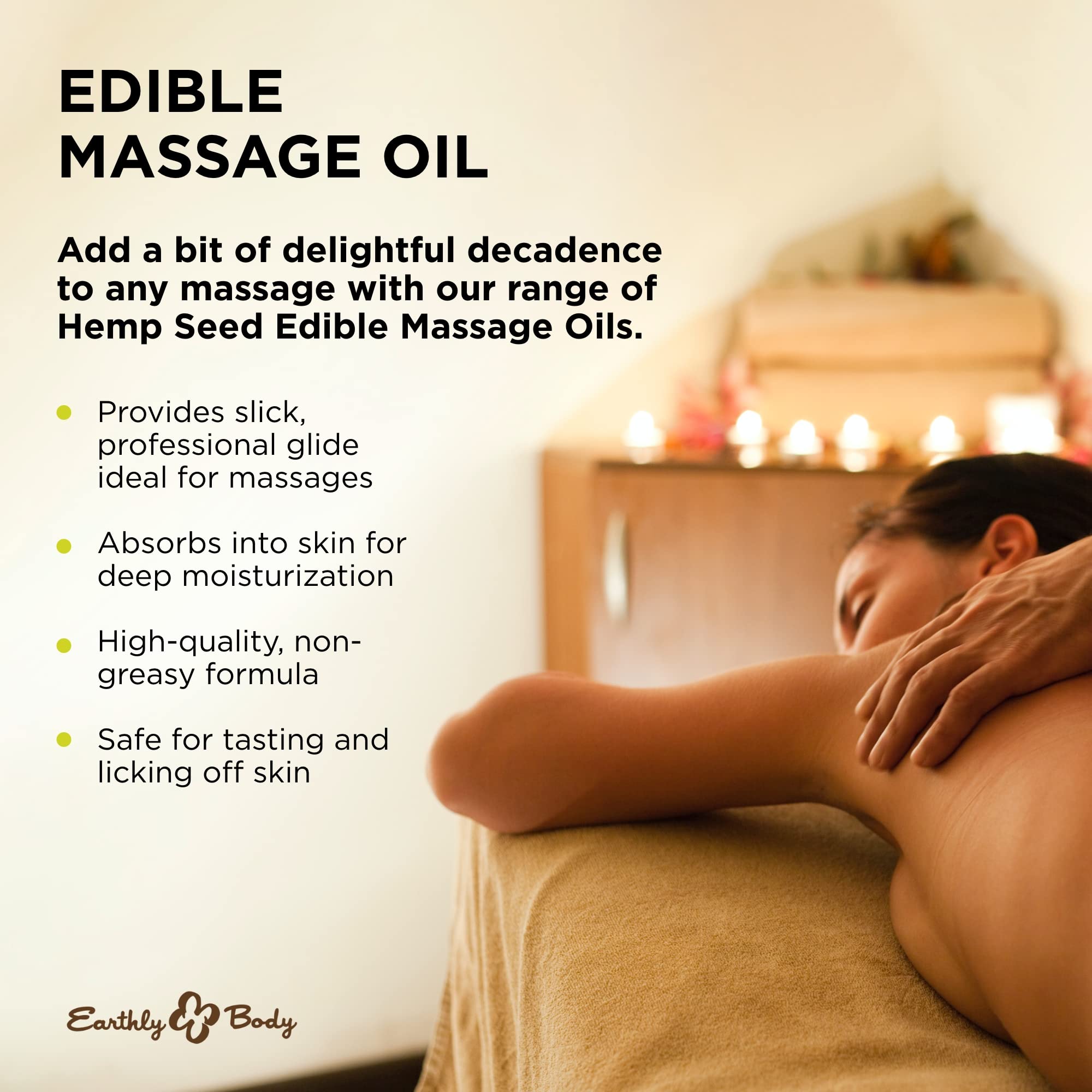 Label of Earthly Body Edible Massage Oil Cherry