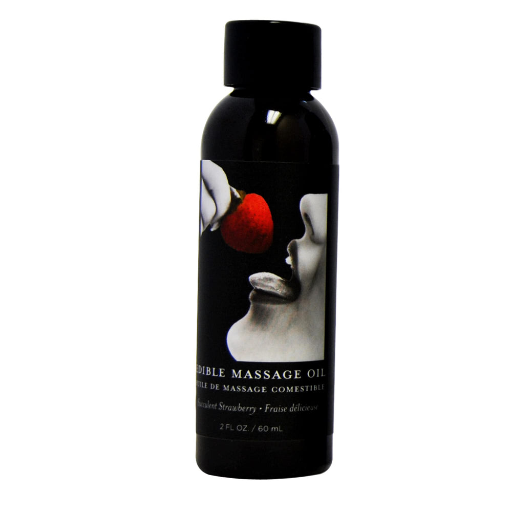 Earthly Body Edible Massage Oil Strawberry bottle - 2 fl oz
