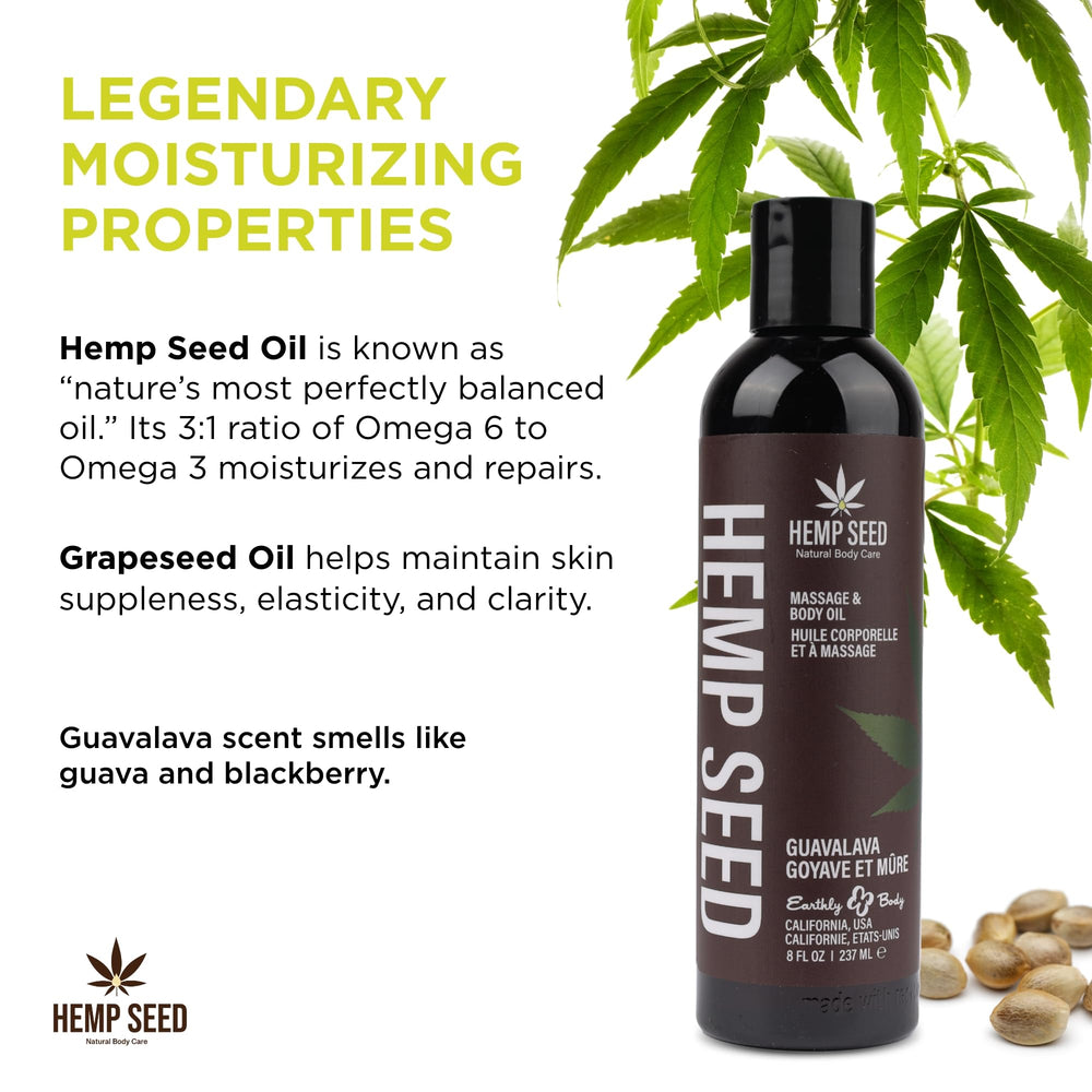 Ingredients blend: hemp seed, almond, grapeseed, apricot, and vitamin E