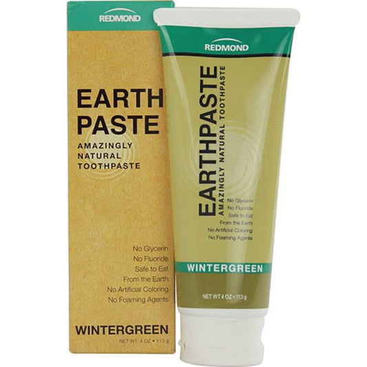 REDMOND Earthpaste Wintergreen 4oz Tube – 6-Pack, All Natural Non-Fluoride Toothpaste