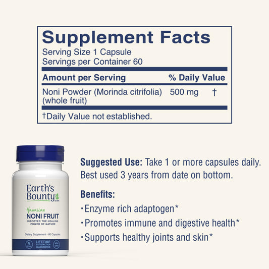 Earth's Bounty Noni Capsules packaging