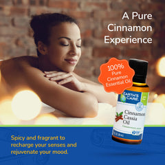 Earth's Care Cinnamon Cassia Oil diffuser drops for room refresh.