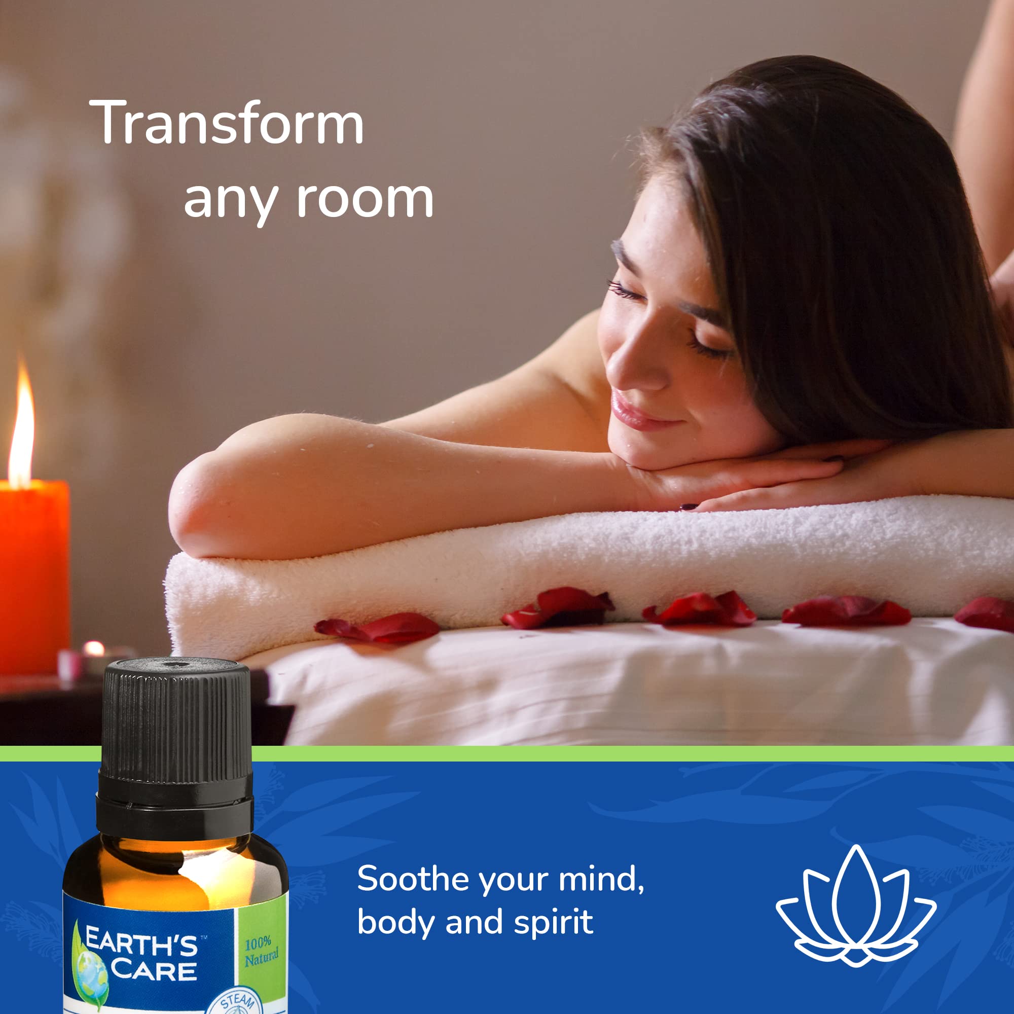 Earth's Care Tea Tree Oil in diffuser creating an earthy ambiance.