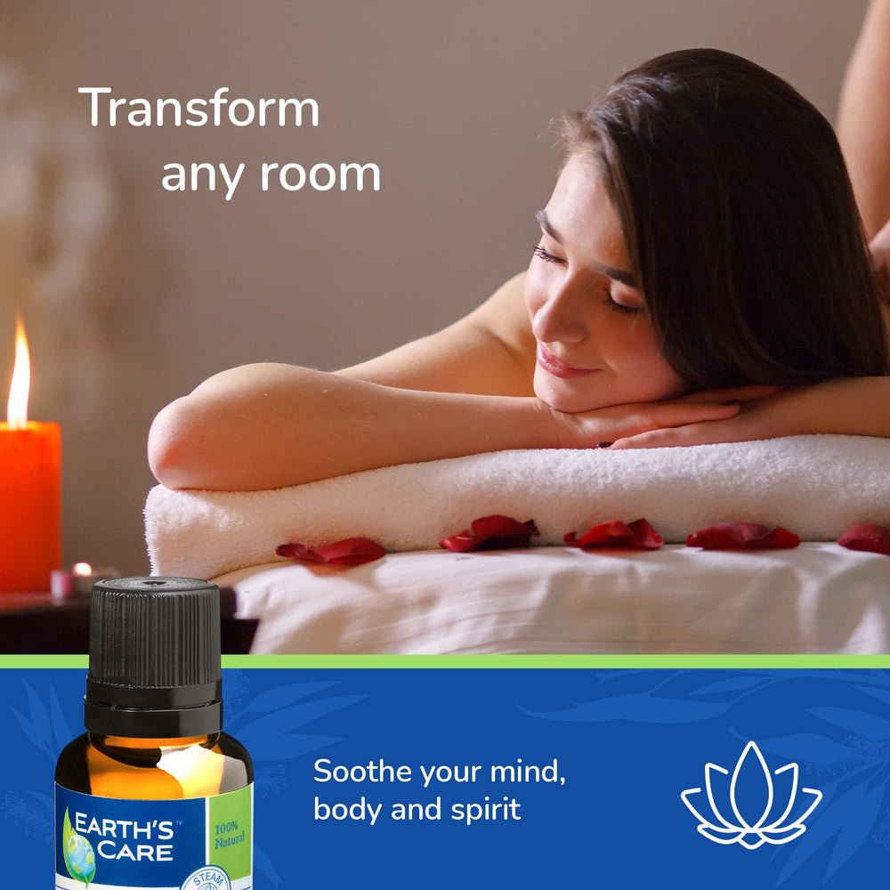 Earth's Care Tea Tree Oil in diffuser creating an earthy ambiance.